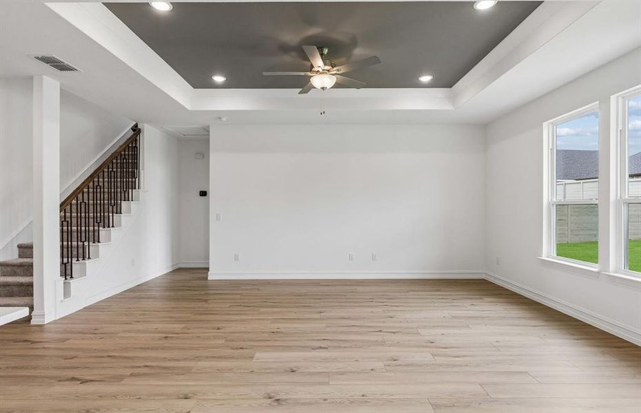 Tray ceiling in gathering room