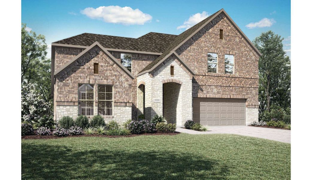 Representative exterior photo of a completed home built from the Dylan by Tri Pointe Homes in Inspiration Collection at LaPrelle, Fort Worth, TX (Image 2).