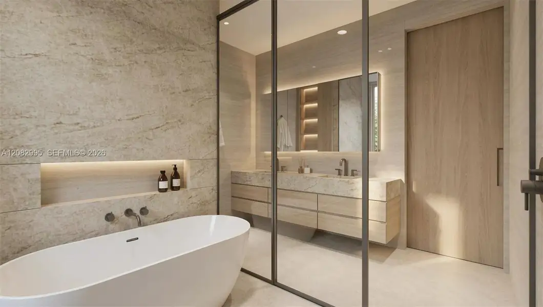 Furnished interior view inside a new home in , Miami Springs (Image 4).