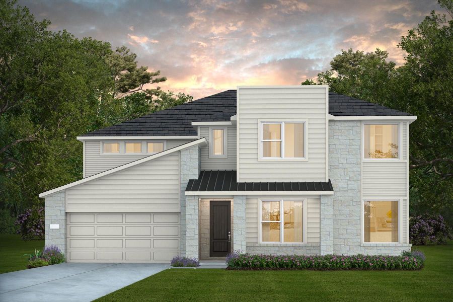 Representative exterior photo of a completed home built from the Electra by Pulte Homes in Katy Court, Katy, TX (Image 5). Representative exterior photo of a completed home built from the Electra by Pulte Homes in Katy Court, Katy, TX (Image 5).