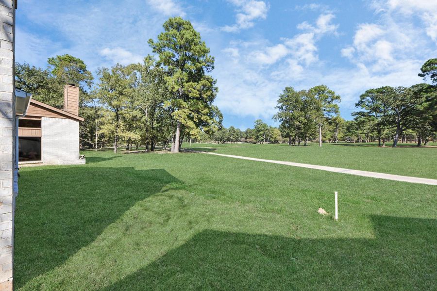 backing up to the golf course