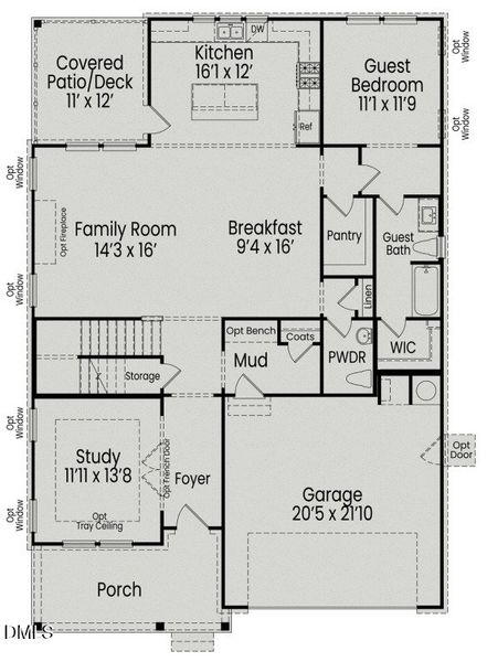 2D floor plan layout of this home in Rockport, Wake Forest, NC (Image 1). 2D floor plan layout of this home in Rockport, Wake Forest, NC (Image 1).