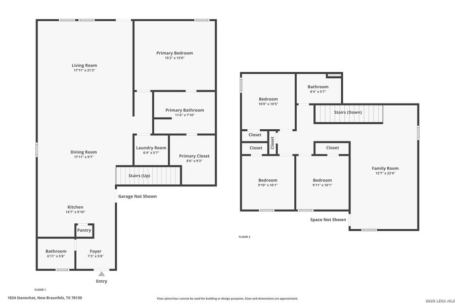 2D floor plan layout of this home in Voss Farms, New Braunfels, TX (Image 2).