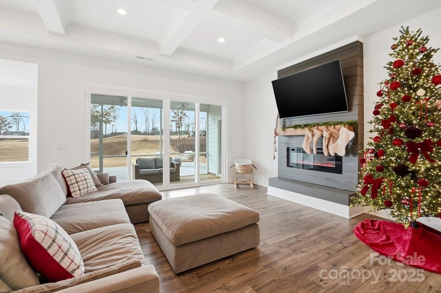 Family Room with Electric Fireplace