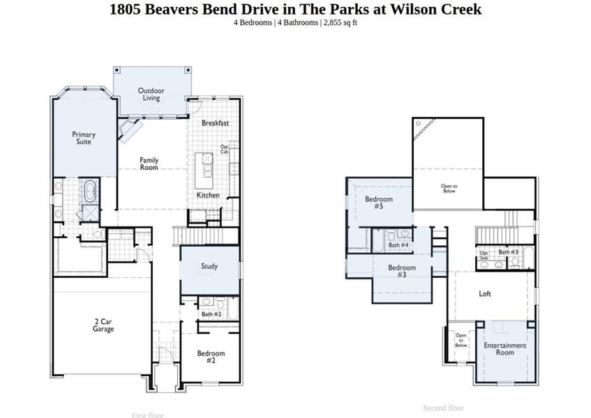 2D floor plan layout of this home in The Parks at Wilson Creek, Celina, TX (Image 2). 2D floor plan layout of this home in The Parks at Wilson Creek, Celina, TX (Image 2).