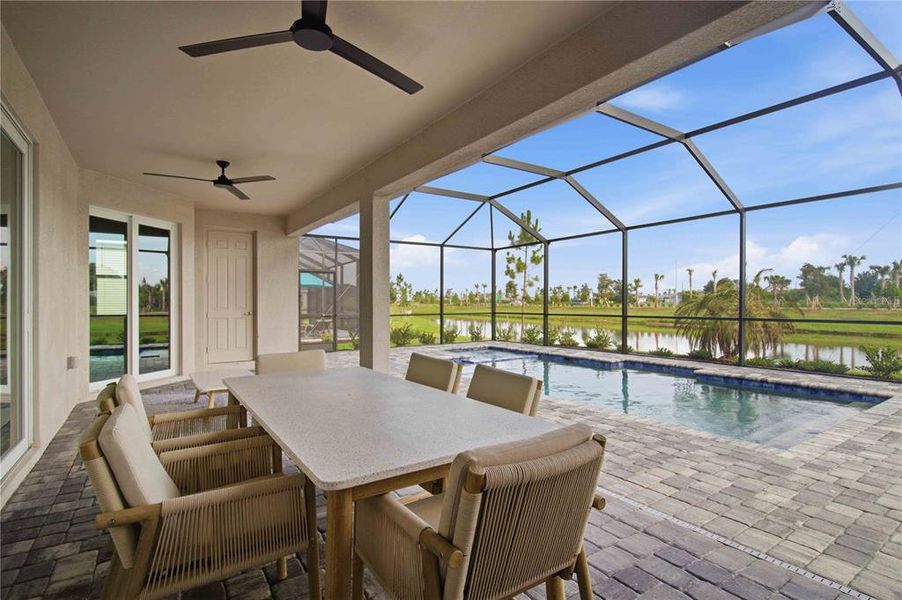 Exterior details and patio area of a home in Calusa Country Club, Lakewood Ranch (Image 24).