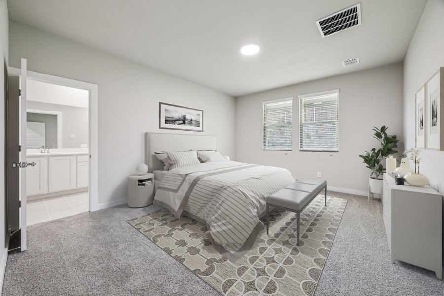 Primary Suite in the Holden home plan by Trophy Signature Homes – REPRESENTATIVE PHOTO