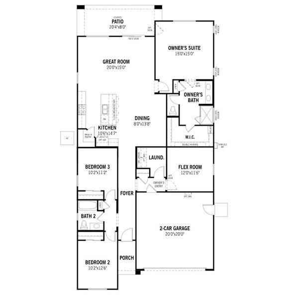 2D floor plan layout of this home in Empire Pointe, Queen Creek, AZ (Image 4). 2D floor plan layout of this home in Empire Pointe, Queen Creek, AZ (Image 4).