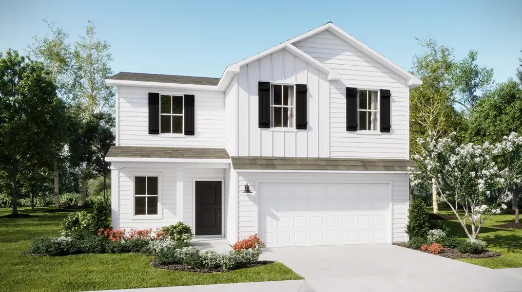 Front exterior of a new home in Brookshire, Florence, SC, highlighting curb appeal (Image 1). Front exterior of a new home in Brookshire, Florence, SC, highlighting curb appeal (Image 1).