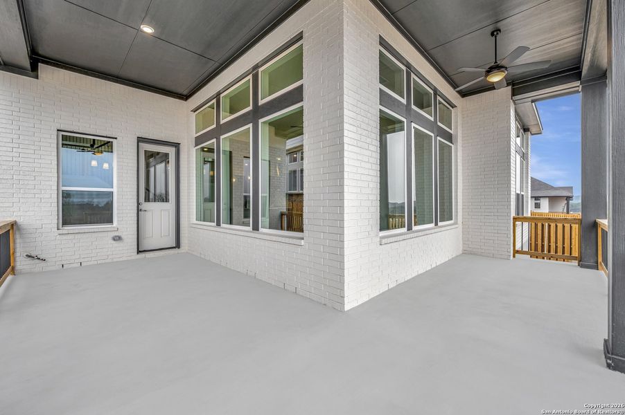 Exterior details and patio area of a home in Windsong - Reserve Series, Boerne (Image 4).