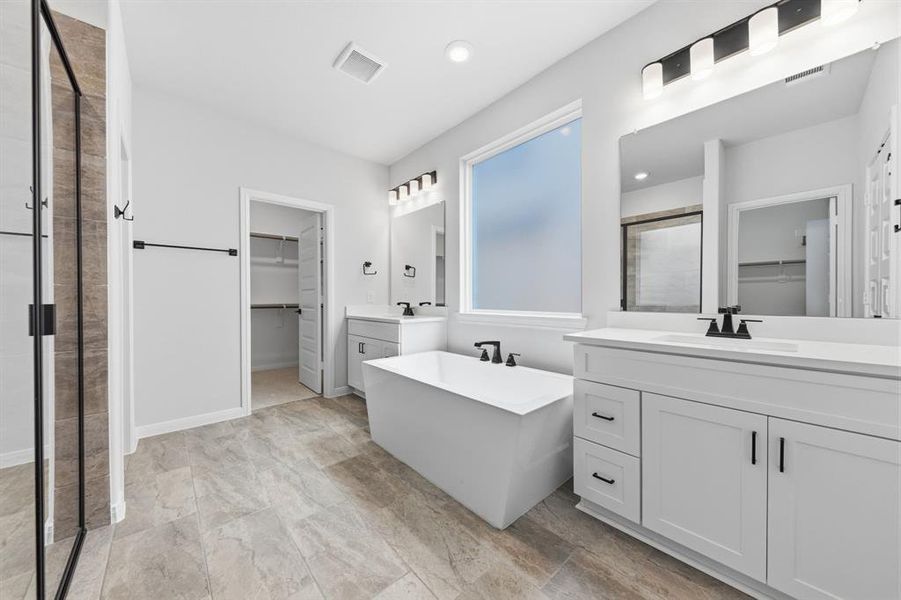 An owner's bath designed for two!