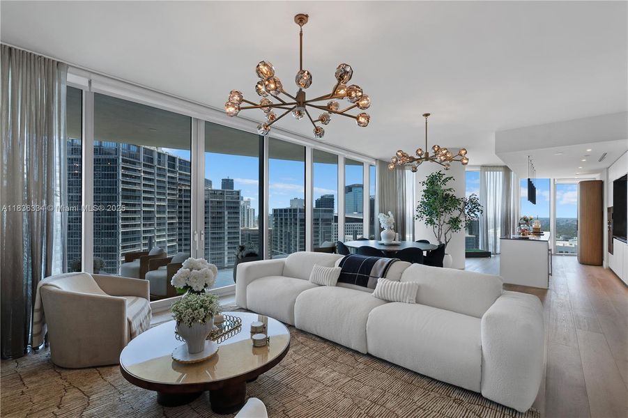 Furnished interior view inside a new home in Aston Martin Residences, Miami (Image 7).