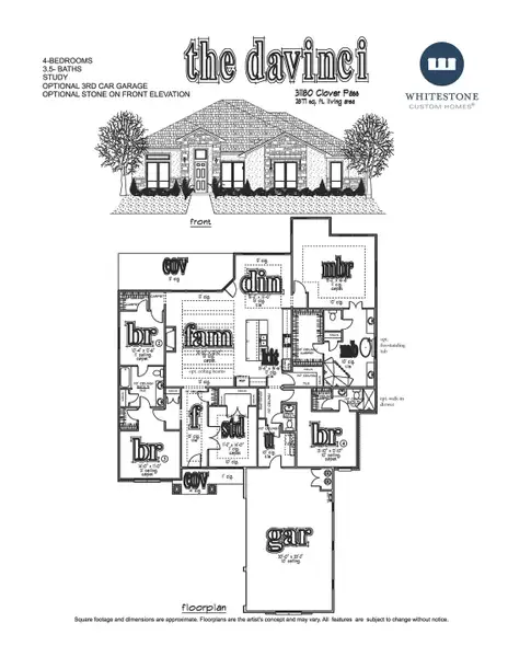 2D floor plan layout of this home in Johnson Ranch, Bulverde, TX (Image 5).