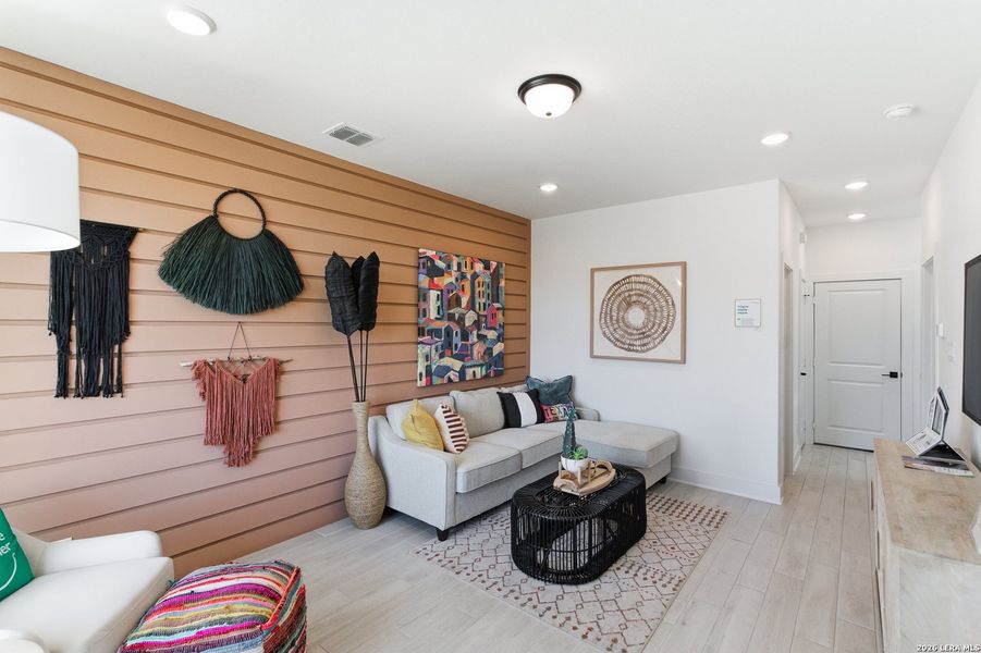 Furnished interior view inside a new home in Centero at Stone Oak, San Antonio (Image 31).