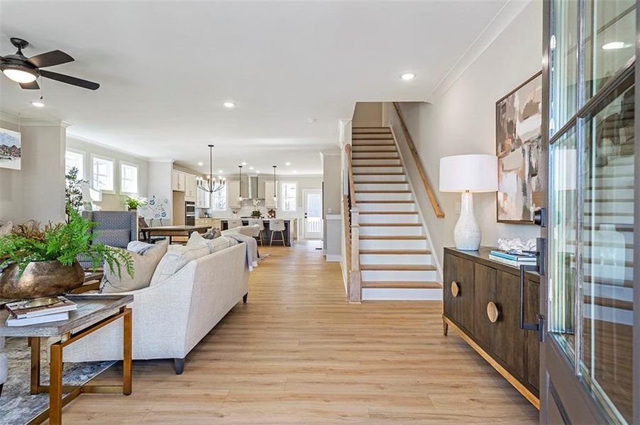 Furnished interior view inside a new home in Holly Springs Town Center, Holly Springs (Image 3).