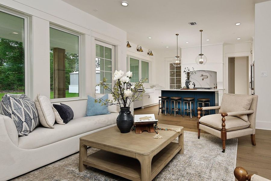 Highly desirable open views to kitchen from living room is so appealing especially when visiting with family and friends.