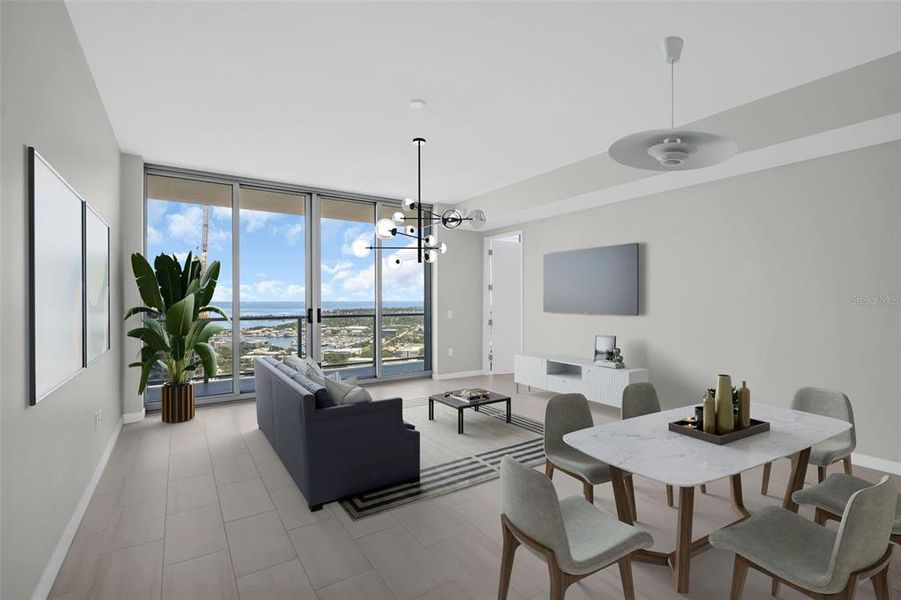 Furnished interior view inside a new home in , St. Petersburg (Image 52).