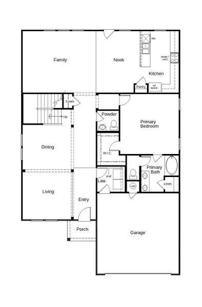 This floor plan features 3 bedrooms, 2 full baths, 1 half bath, and over 2,400 square feet of living space.
