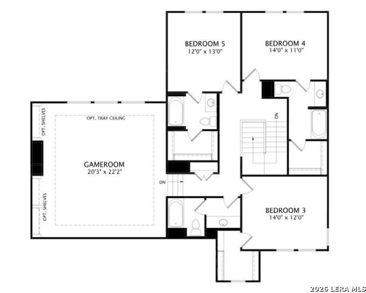 2D floor plan layout of this home in Shavano Highlands, San Antonio, TX (Image 5).