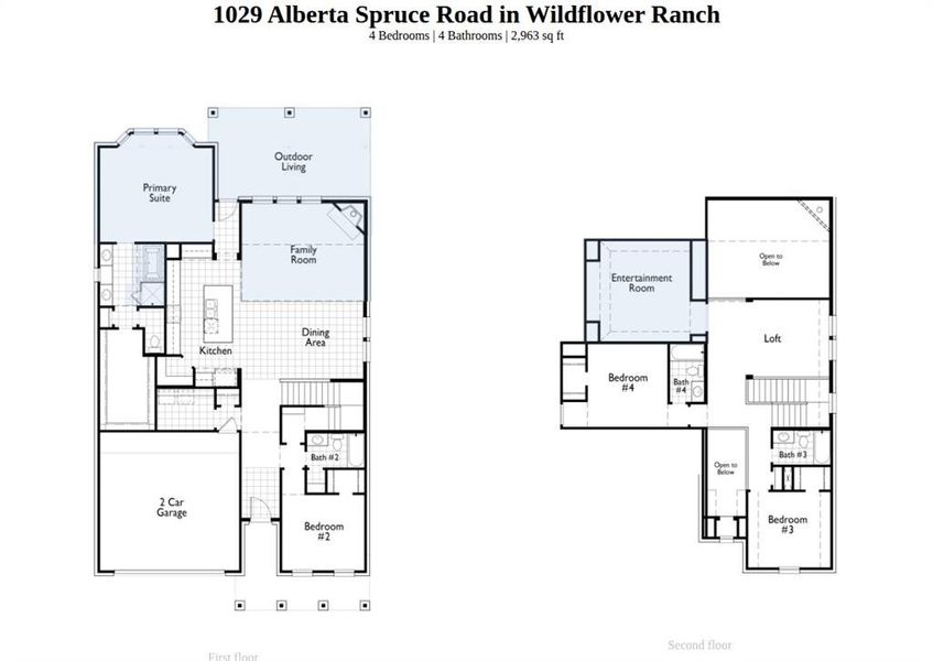 2D floor plan layout of this home in Wildflower Ranch, Dish, TX (Image 5).