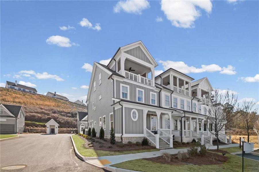 Front exterior of a new home in , Ball Ground, GA, highlighting curb appeal (Image 2). Front exterior of a new home in , Ball Ground, GA, highlighting curb appeal (Image 2).