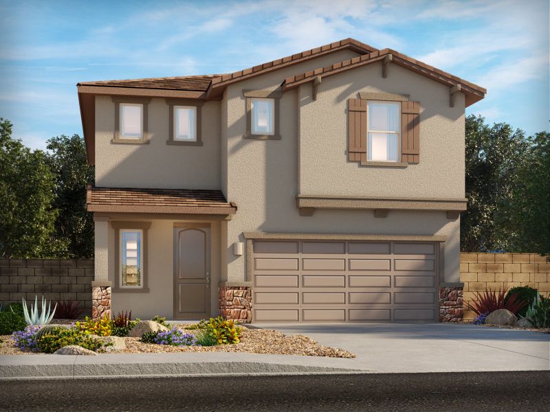Representative exterior photo of a completed home built from the Mascota by Meritage Homes in Las Patrias at Star Valley II, Tucson, AZ (Image 14).