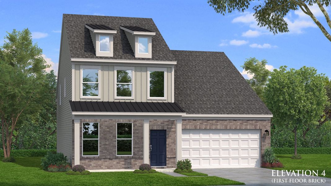 Representative exterior photo of a completed home built from the Lassiter by DRB Homes in Mason Glenn, Franklinton, NC (Image 16).