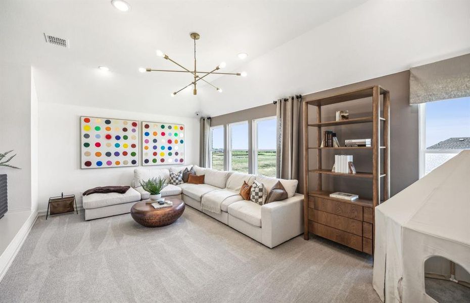 *actual home, furniture not included - Spacious game room on second level