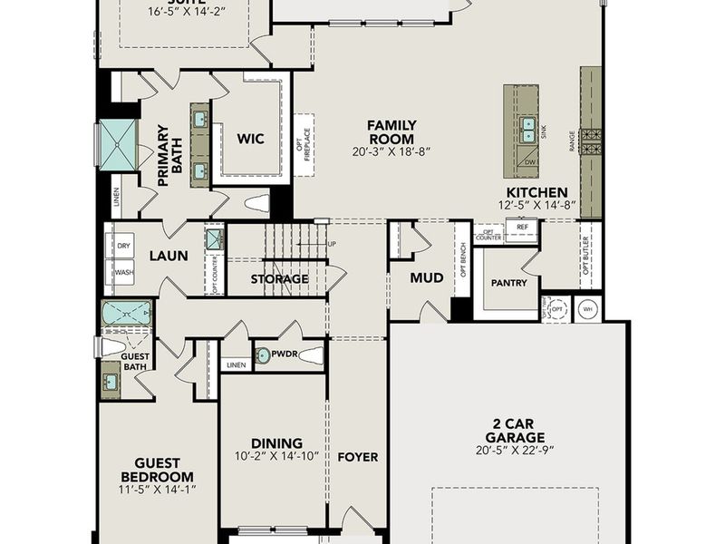 2D floor plan layout of this home in The Reserve at Potranco Oaks, Castroville, TX (Image 2). 2D floor plan layout of this home in The Reserve at Potranco Oaks, Castroville, TX (Image 2).