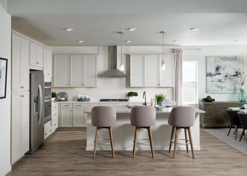 Furnished interior view inside a new home in Prelude at The Aurora Highlands, Aurora (Image 5). Furnished interior view inside a new home in Prelude at The Aurora Highlands, Aurora (Image 5).