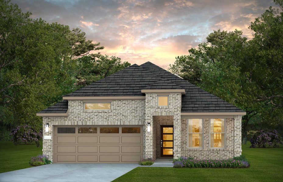 Representative exterior photo of a completed home built from the Oakmont by Pulte Homes in Katy Court, Katy, TX (Image 14). Representative exterior photo of a completed home built from the Oakmont by Pulte Homes in Katy Court, Katy, TX (Image 14).