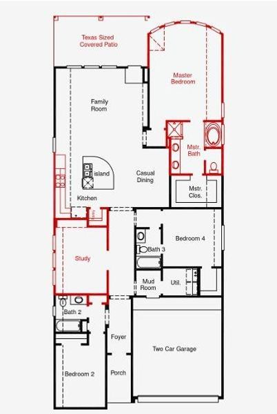 2D floor plan layout of this home in The Highlands, Porter, TX (Image 2). 2D floor plan layout of this home in The Highlands, Porter, TX (Image 2).