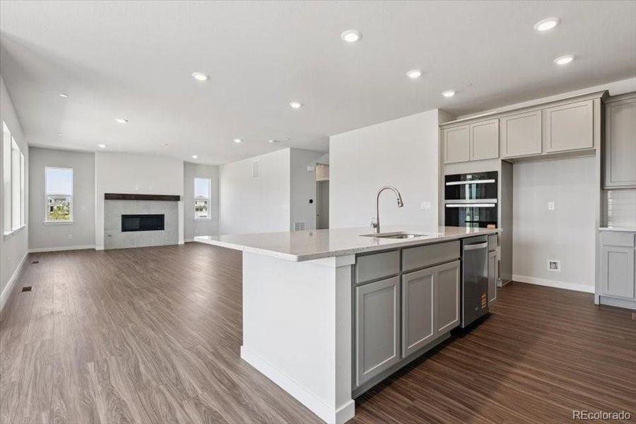 Furnished interior view inside a new home in Prestige Collection at Parkdale Commons, Erie (Image 14). Furnished interior view inside a new home in Prestige Collection at Parkdale Commons, Erie (Image 14).