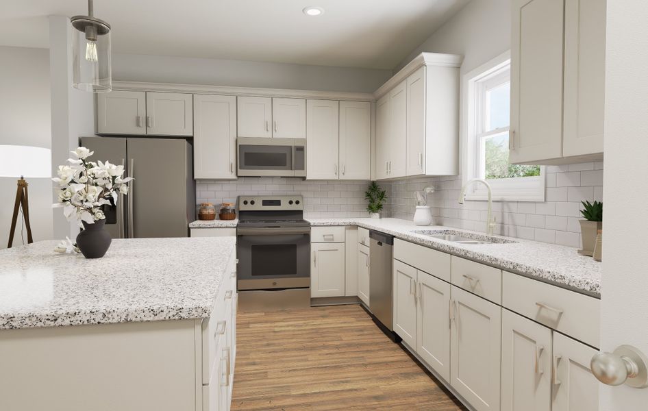 Modern Kitchen Design in Anderson Park Townhomes