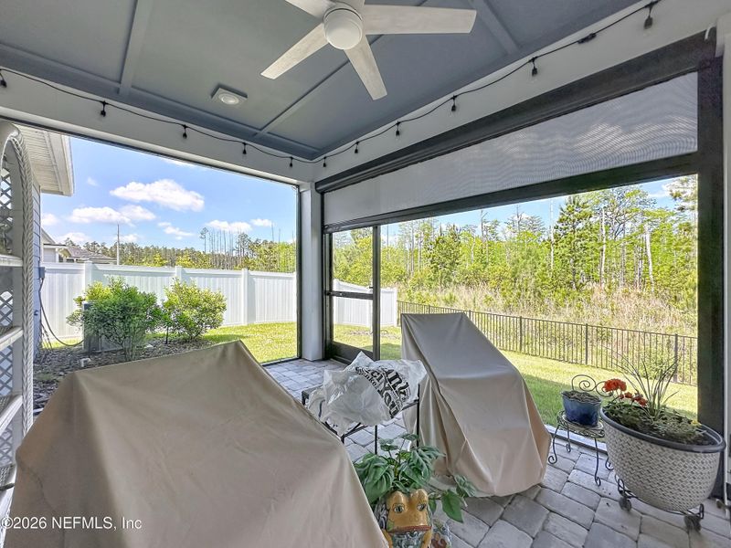 Exterior details and patio area of a home in Hawthorn Park at Wildlight, Yulee (Image 23).