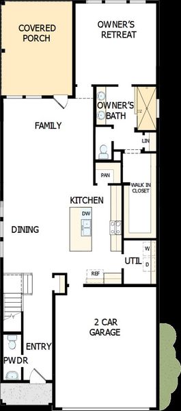 2D floor plan layout of this home in Mayfair - Select Garden Series, New Braunfels, TX (Image 5).
