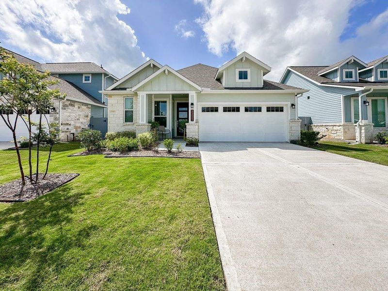 Front exterior of a new home in , Fulshear, TX, highlighting curb appeal (Image 1). Front exterior of a new home in , Fulshear, TX, highlighting curb appeal (Image 1).