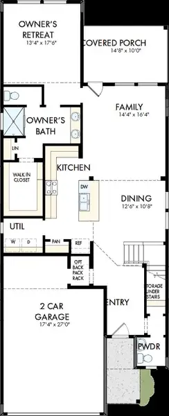 2D floor plan layout of this home in Hidden Springs - The Park Collection, Smyrna, TN (Image 2). 2D floor plan layout of this home in Hidden Springs - The Park Collection, Smyrna, TN (Image 2).