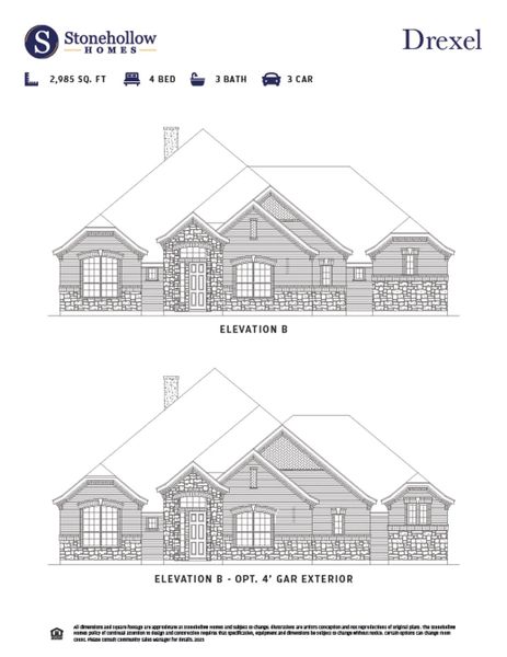 Representative rendering of the exterior for the Drexel by Stonehollow Homes (Image 5).