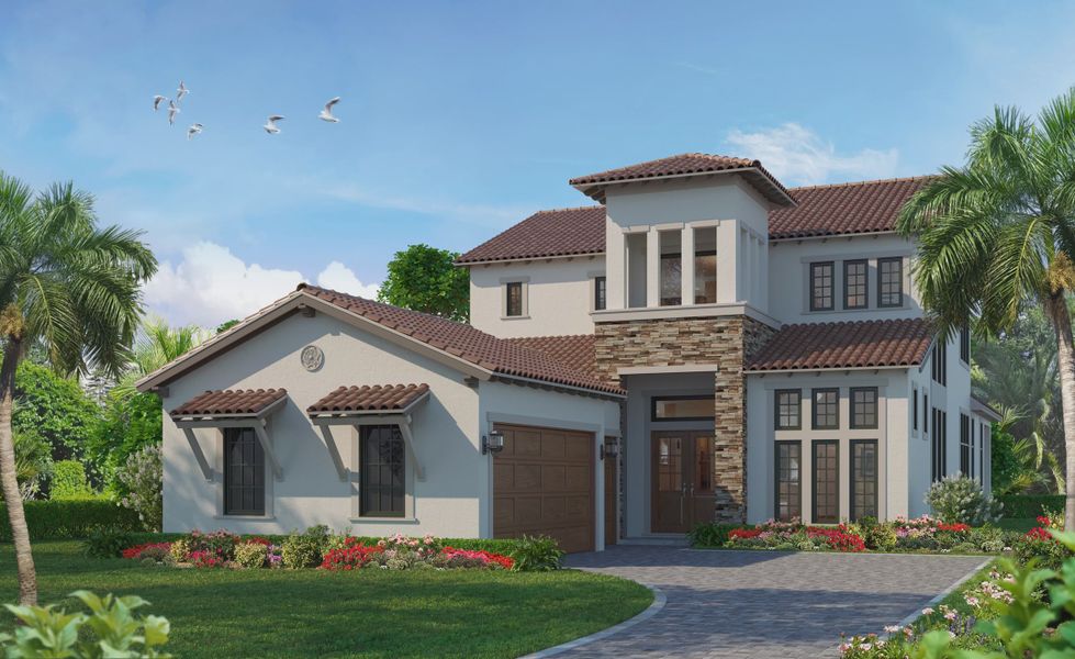 Representative exterior photo of a completed home built from the Prado Verde by ICI Homes in Oasis at Hammock Dunes, Palm Coast, FL (Image 2). Representative exterior photo of a completed home built from the Prado Verde by ICI Homes in Oasis at Hammock Dunes, Palm Coast, FL (Image 2).