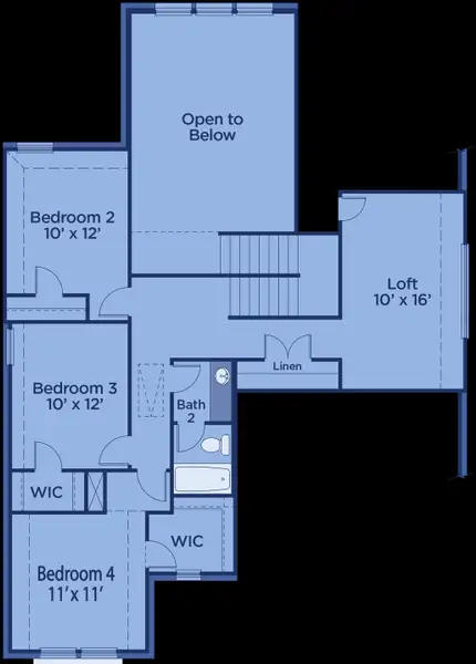 2D floor plan layout for the Salado by UnionMain Homes in Legacy Hills, Celina, TX (Image 6).