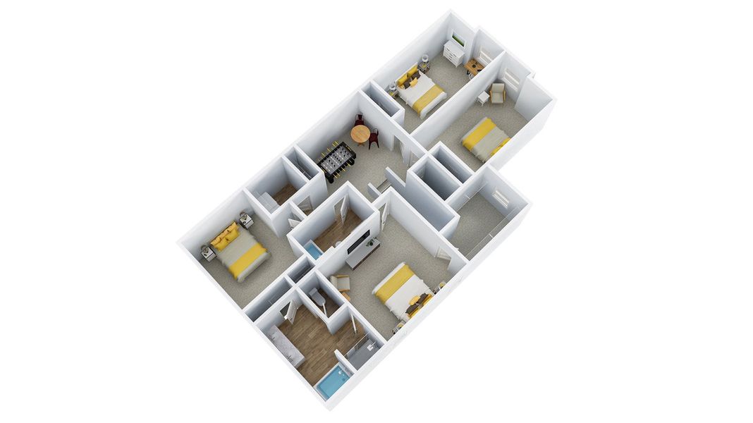 2D floor plan layout for the The Elston by D.R. Horton in Palm Coast Homesites, Palm Coast, FL (Image 4).