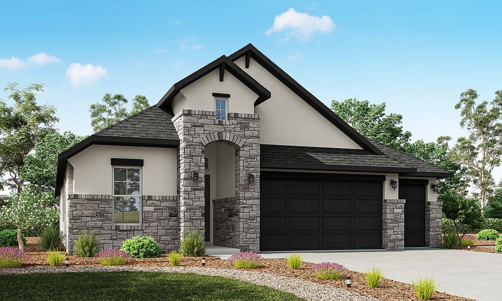 Representative exterior photo of a completed home built from the Lantana by Caldwell Homes in Chambers Creek, Willis, TX (Image 4). Representative exterior photo of a completed home built from the Lantana by Caldwell Homes in Chambers Creek, Willis, TX (Image 4).