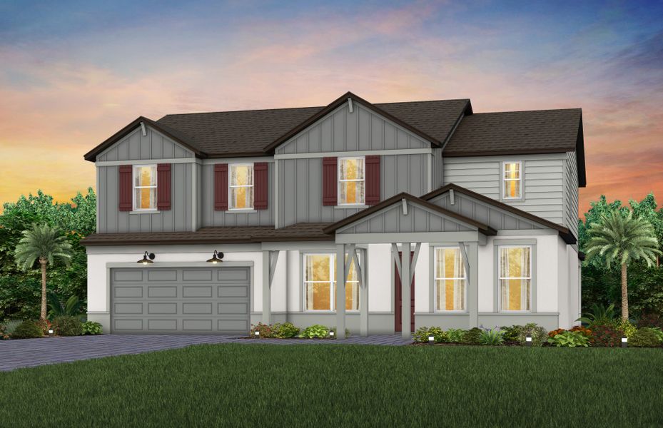 Representative exterior photo of a completed home built from the Newlyn by Pulte Homes in Spencer Glen, Riverview, FL (Image 13).