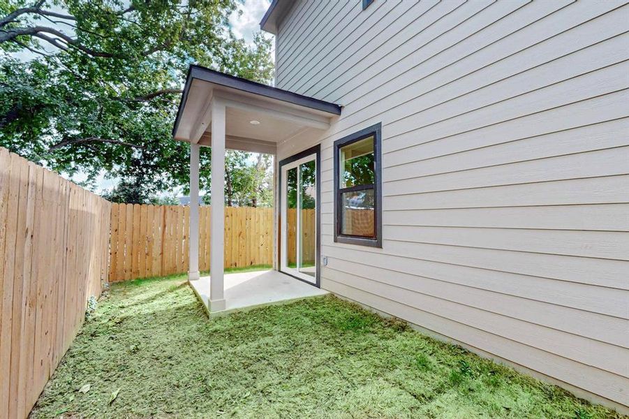 View of yard with a patio area