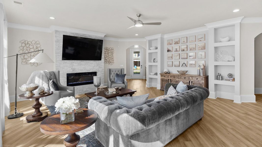 Representative furnished interior of a home built from the Promenade III by Epcon Communities in Courtyards by Carrell, Ocean Isle Beach (Image 42). Representative furnished interior of a home built from the Promenade III by Epcon Communities in Courtyards by Carrell, Ocean Isle Beach (Image 42).