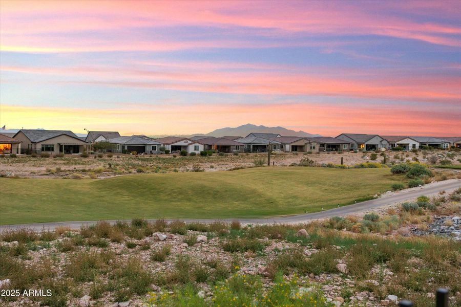Golf course views at twilight