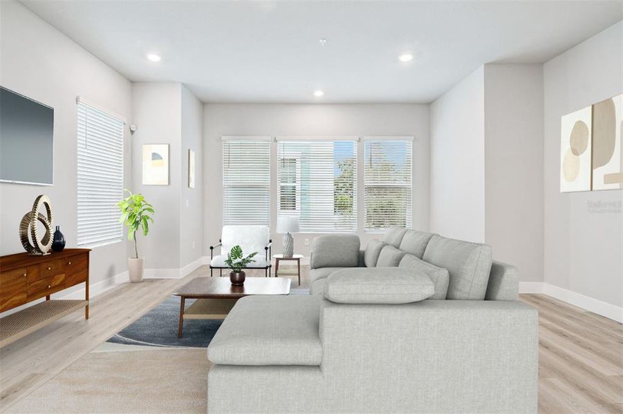 Furnished interior view inside a new home in Towns at Union, St. Petersburg (Image 6).