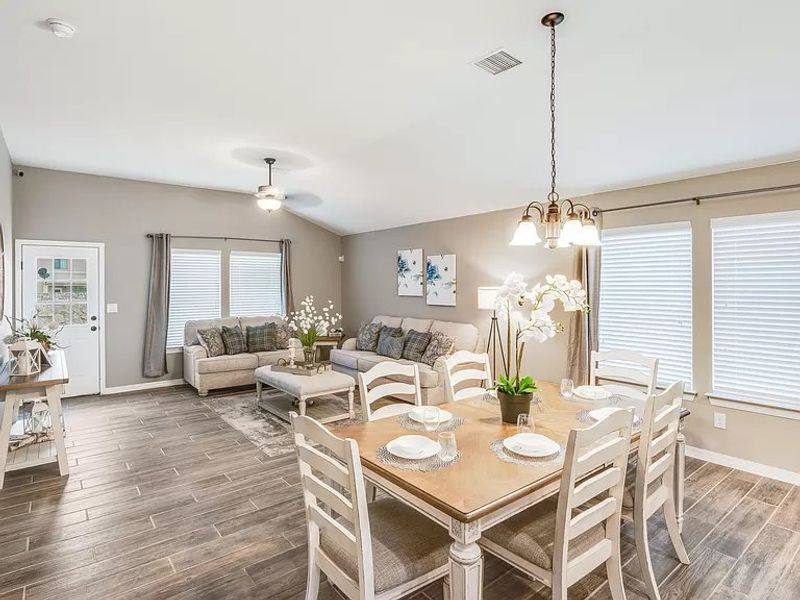 Representative furnished interior of a home built from the Eve 1599 SSC by Saratoga Homes in Crossland, El Paso (Image 5).