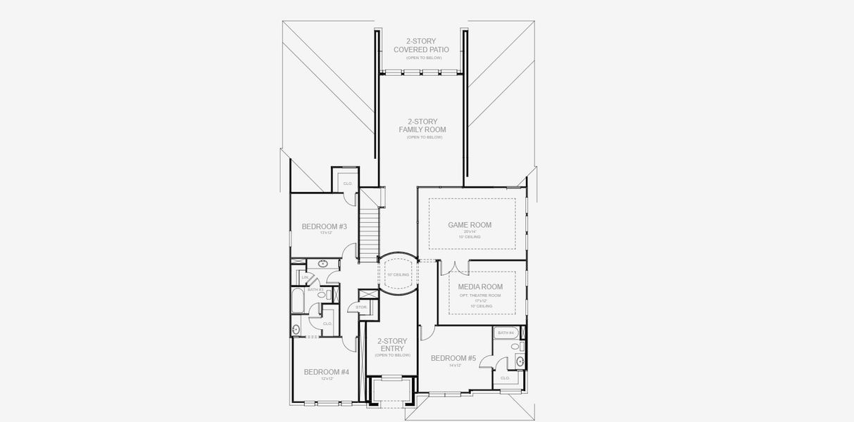 2D floor plan layout for the 3994W by Perry Homes in Windborne 100', Converse, TX (Image 4). 2D floor plan layout for the 3994W by Perry Homes in Windborne 100', Converse, TX (Image 4).